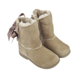 Girl - Nala Suede Boots with Faux Fur Lining and Ribbon Detail
