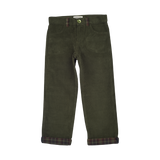 Boy - Josh 100% Cotton Corduroy Trousers with Checked Turn Ups