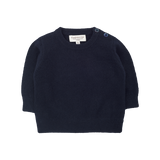 Baby Boy - Cashmere Round Neck Jumper with Elbow Patches
