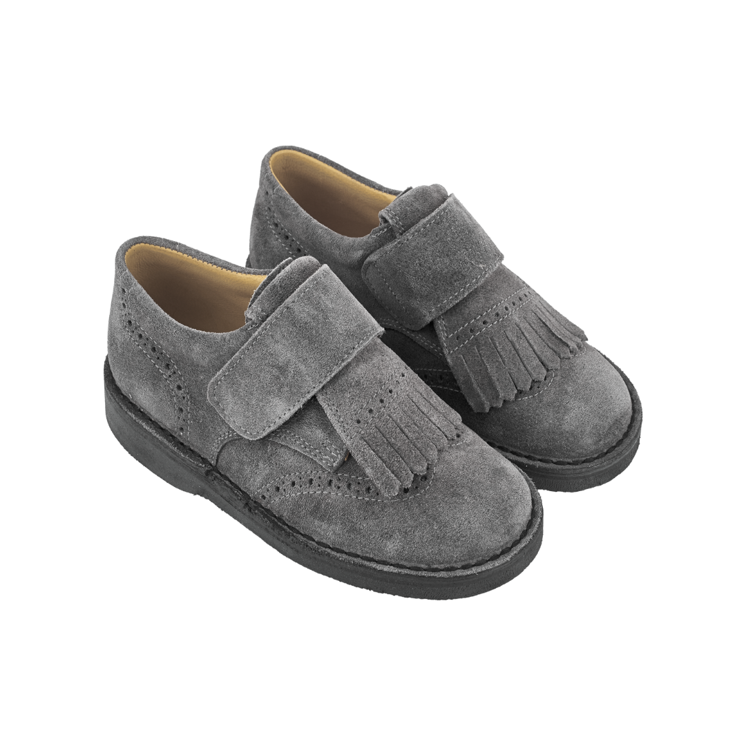 Boy - Antonio 100% Suede Crawling Ankle Boots with Tassels and Velcro Strap