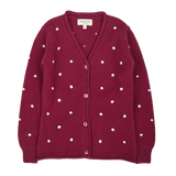 Girl - Cashmere Long Cardigan with Contrasted Dots