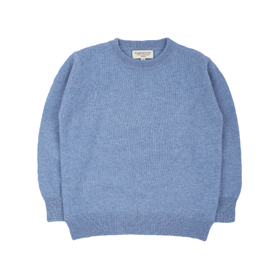Boy - Cashmere Round Neck Jumper with Elbow Patches