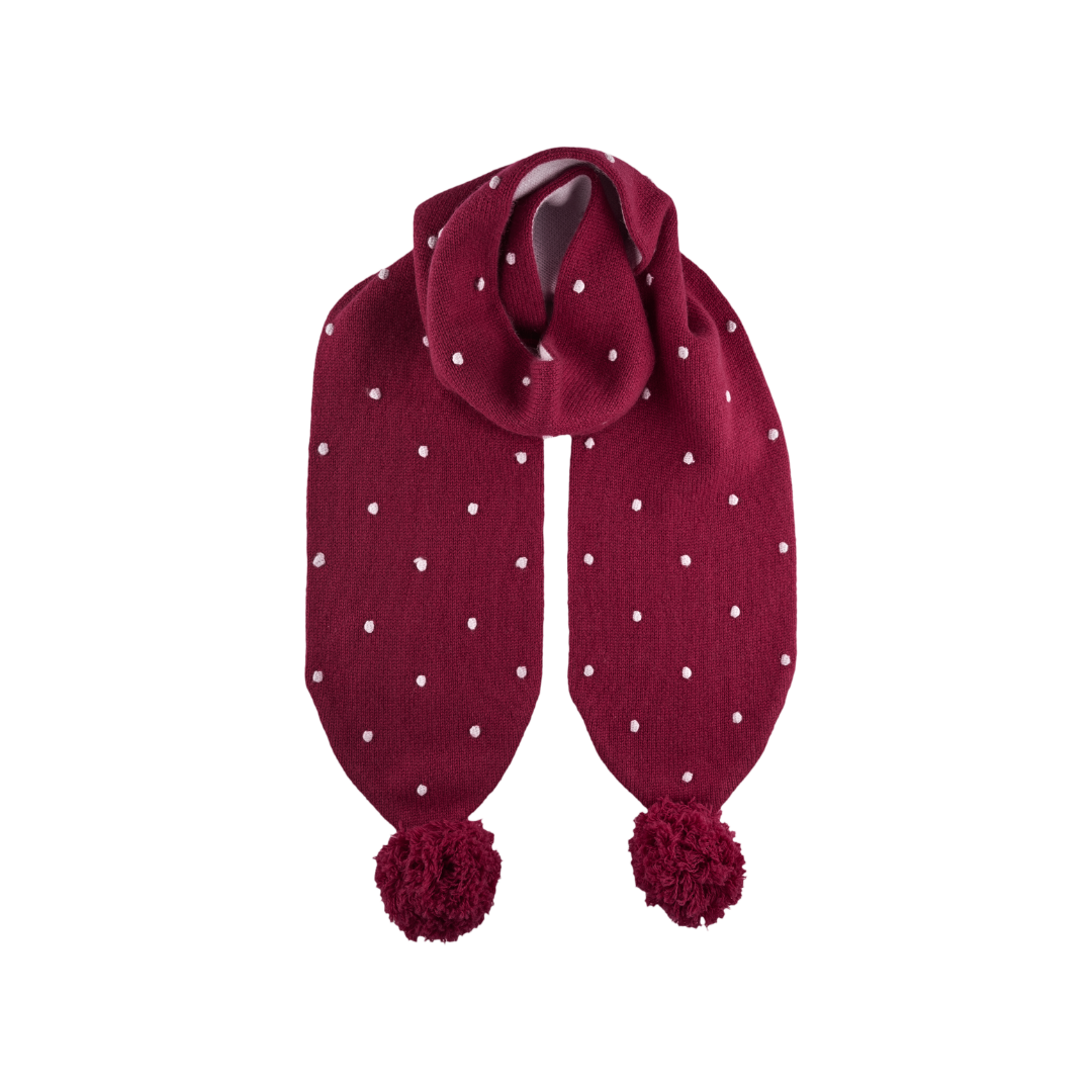 Girl - Cashmere Scarf with Polka Dot Detail