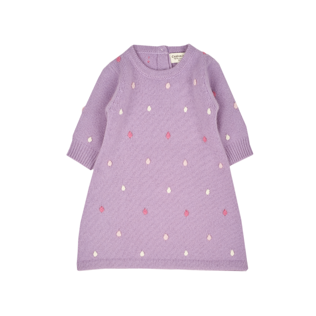Girl - 100% Cashmere Midi Dress with Dot Detail