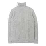 Men - 100% Premium Cashmere Cable Knit Roll Neck Jumper