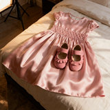 Demi Baby Girl – 100% Suede Crawling Shoes with Frill Detail & Velcro Strap