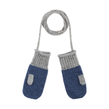 Baby Boy - 100% Cashmere Knitted Mittens with String