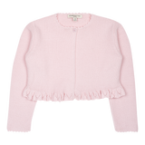 Girl - Zoey Cotton Round Neck Cardigan with Crochet Neck And Cuffs