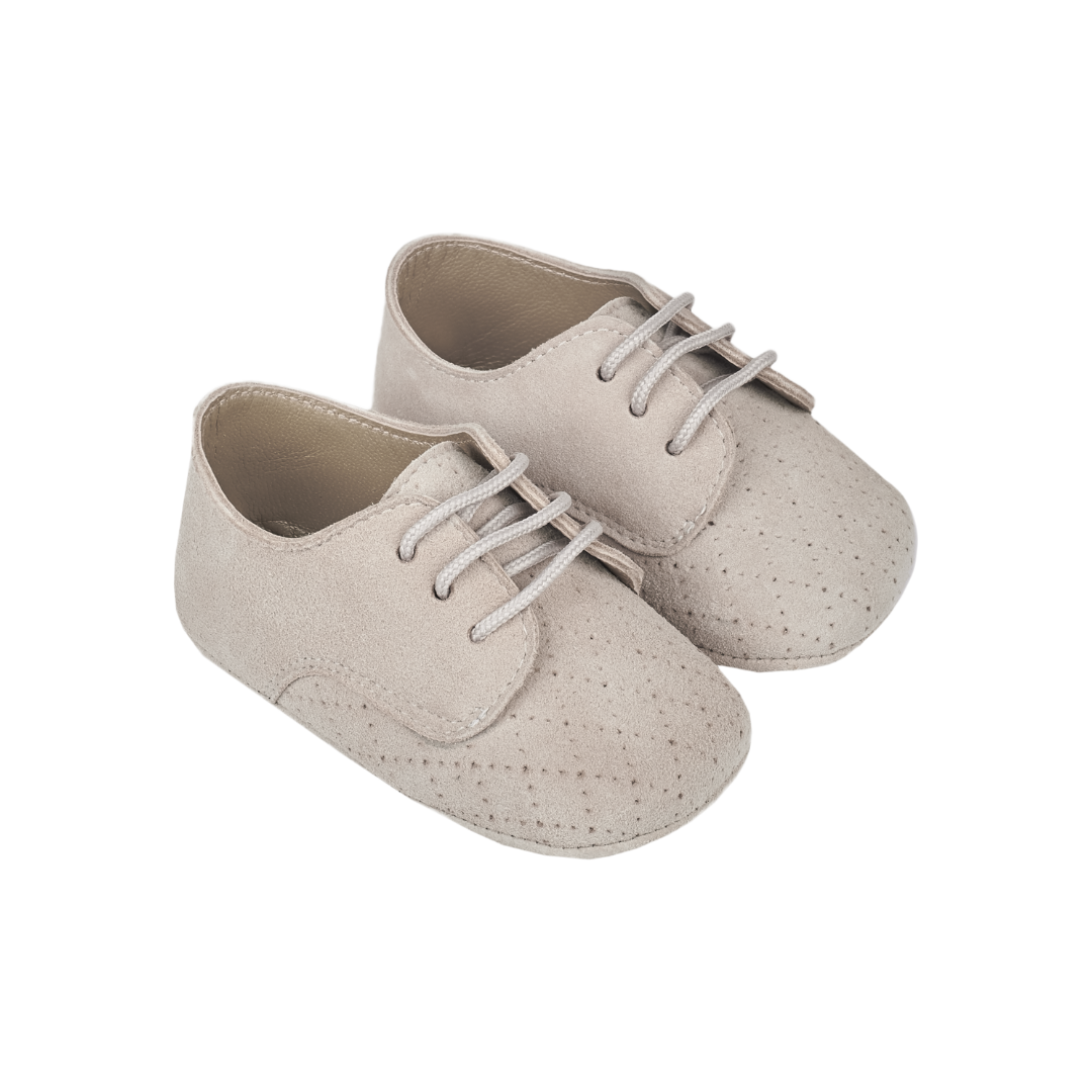 Baby Boy - Danny Suede Crawling Shoes With Diamond Cut Out Detail