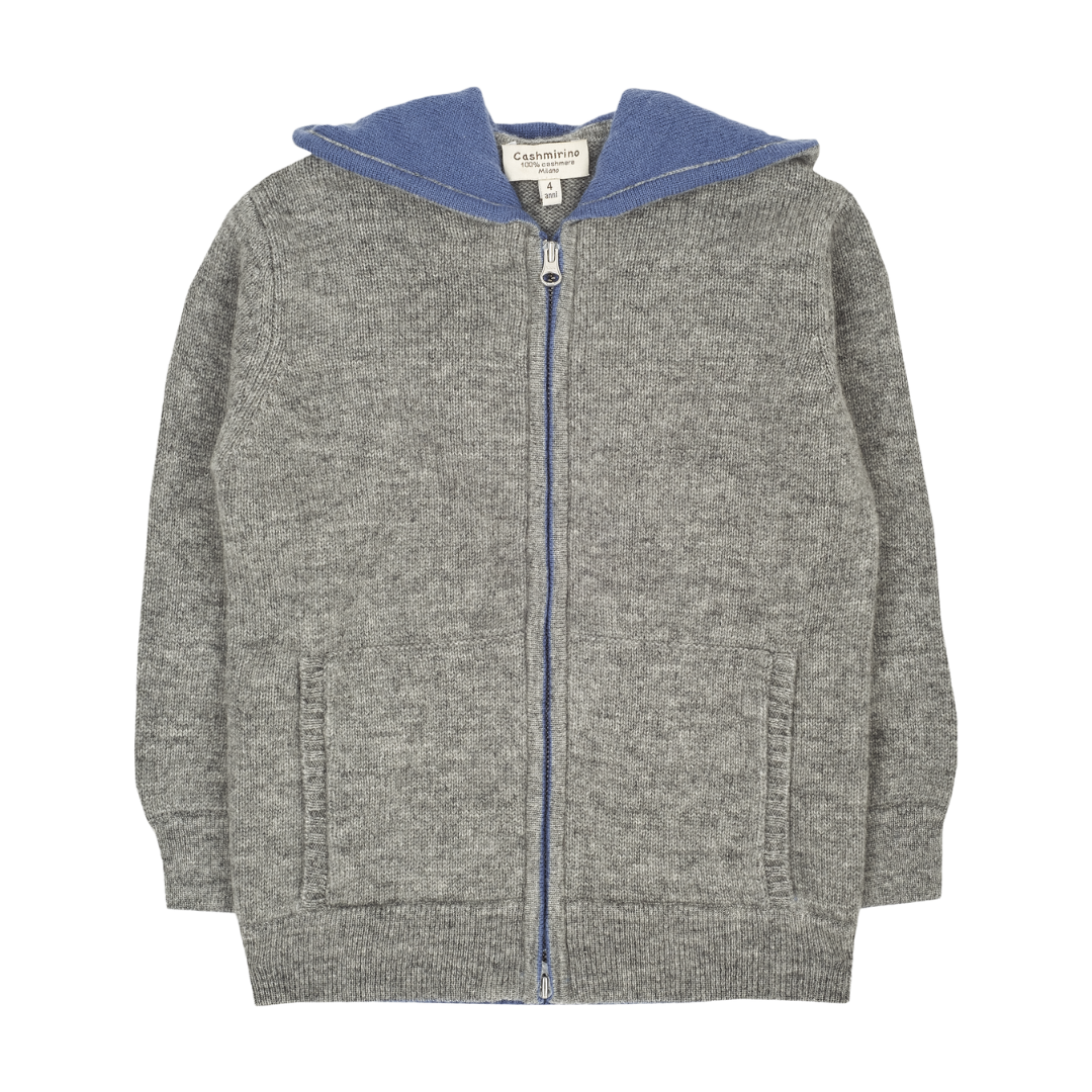 Boy - Manu 100% Cashmere Cardigan Hoodie with Elbow Patches