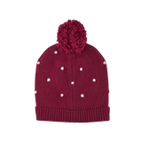 Girl - Cashmere Pom-Pom Hat with Polka Dot Detail