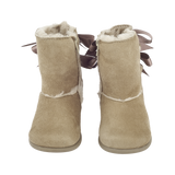 Girl - Nala Suede Boots with Faux Fur Lining and Ribbon Detail
