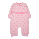 Baby Girl -  Mila 100% Cashmere Romper With Contrasting Intarsia Heart Detail