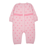 Baby Girl -  Mila 100% Cashmere Romper With Contrasting Intarsia Heart Detail