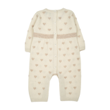 Baby Girl -  Mila 100% Cashmere Romper With Contrasting Intarsia Heart Detail