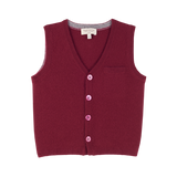 Boy - Benjamin 100% Sleeveless Cashmere Cardigan with Pocket