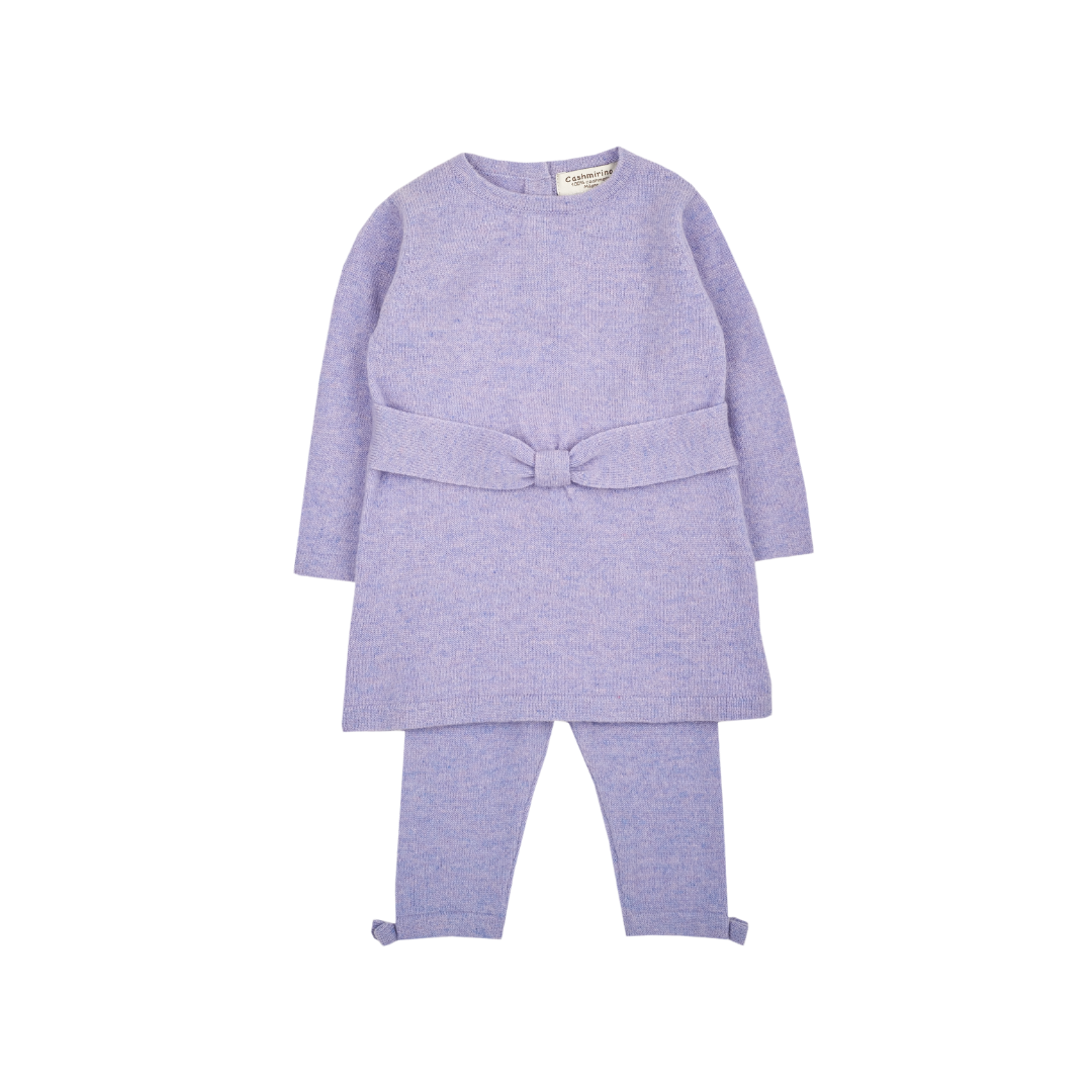 Baby Girl - Cashmere Blend Tunic & Leggings Set – with Belt Detail