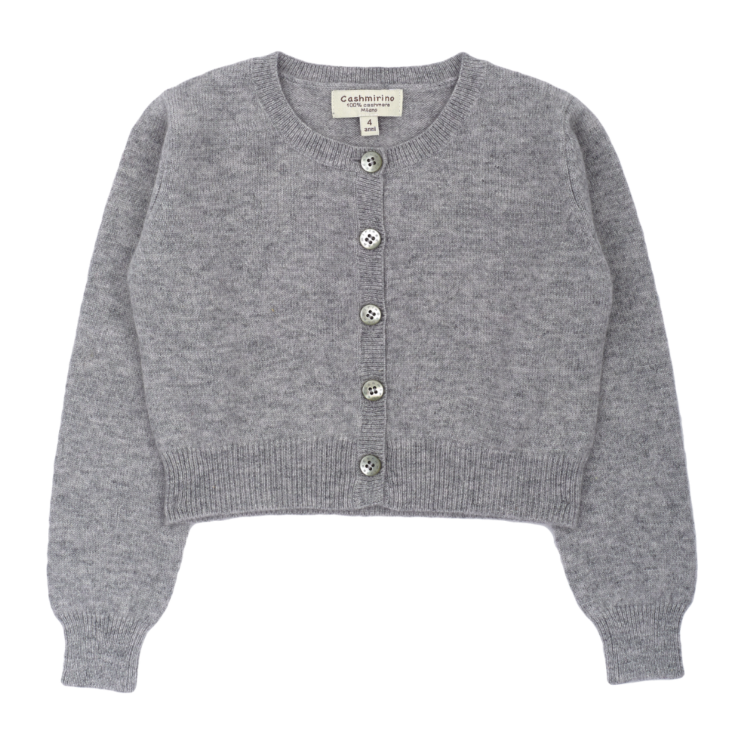 Girl - Silvie 100% Lightweight Cashmere Shrug with Round Neck and Long Sleeves