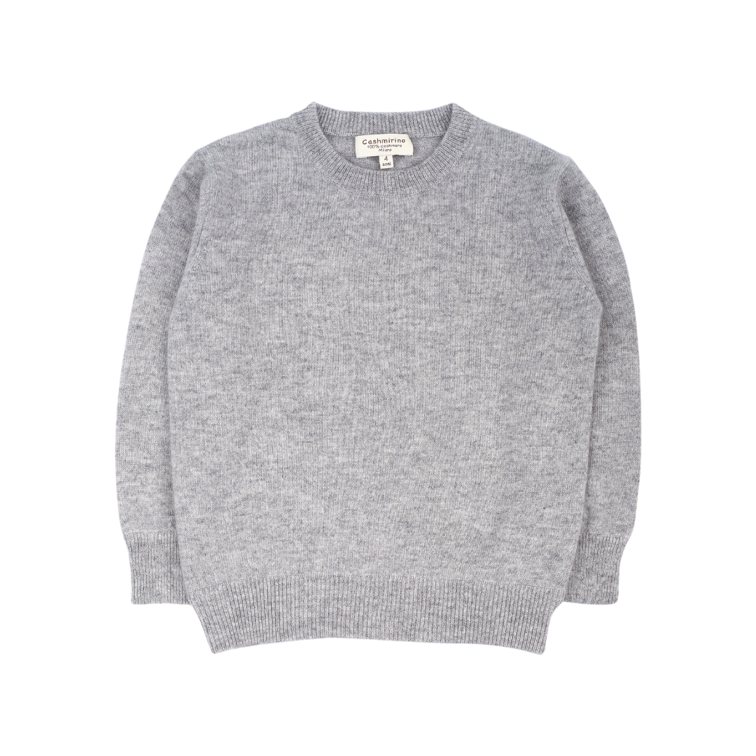 Boy - Cashmere Round Neck Jumper with Elbow Patches