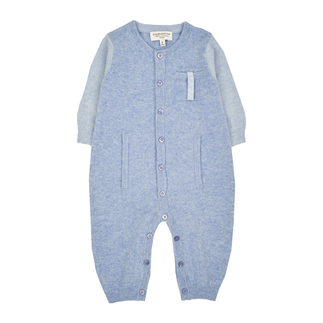 Baby Boy - Alberto 100% Cashmere Romper with Pacifier Holder