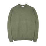 Men - Cashmere Round Neck Jumper with Elbow Patches