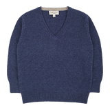 Teen Boy - Vittorio 100% Cashmere V-Neck Jumper With Elbow Patches