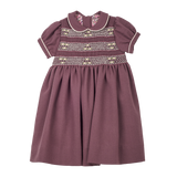 Girl - Marta Regal Hand Embroidered 100% Wool Smocked Dress