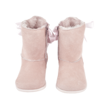 Girl - Nala Suede Boots with Faux Fur Lining and Ribbon Detail