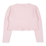 Girl - Zoey Cotton Round Neck Cardigan with Crochet Neck And Cuffs