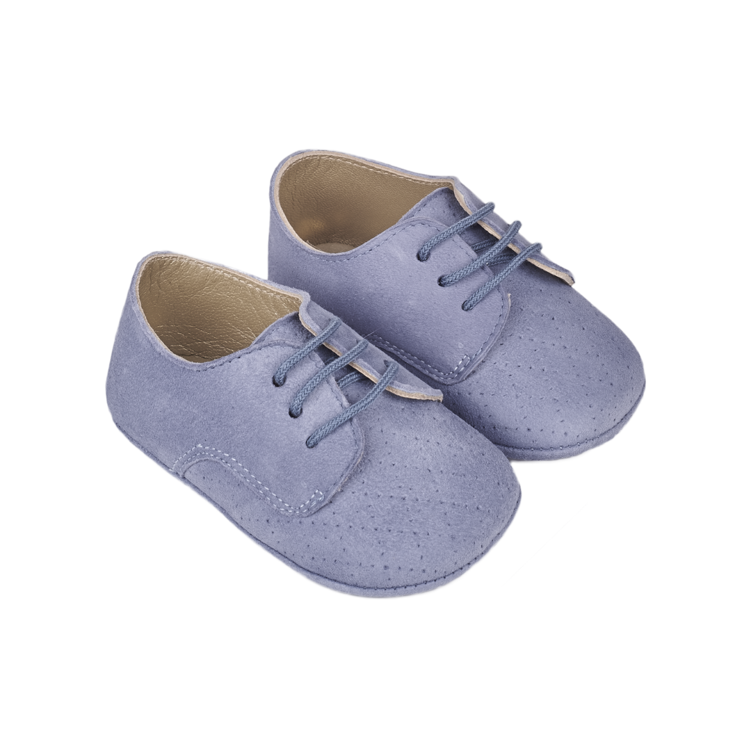 Baby Boy - Danny Suede Crawling Shoes With Diamond Cut Out Detail