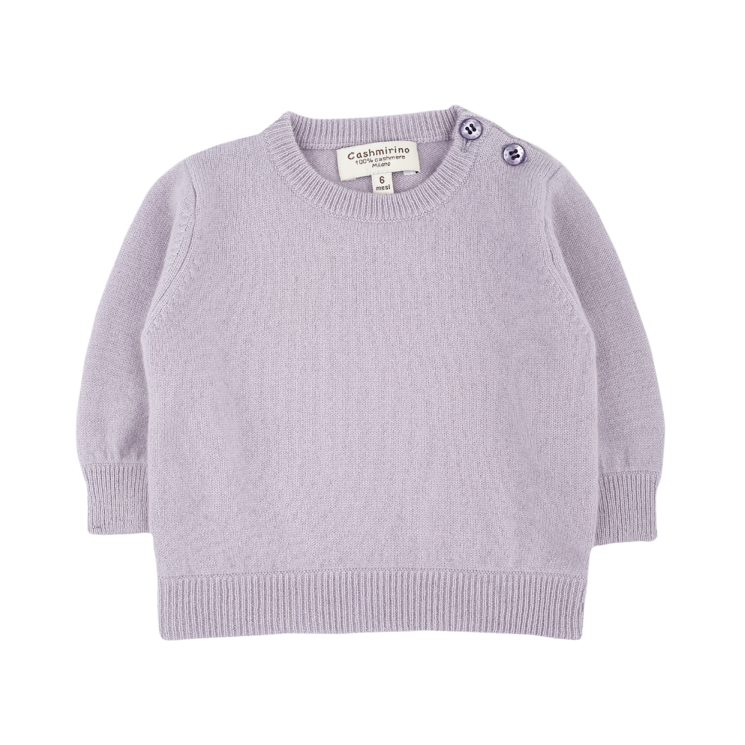 Baby - 100% Cashmere Round Neck Jumper with Elbow Patches
