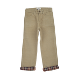 Boy - Josh 100% Cotton Corduroy Trousers with Checked Turn Ups