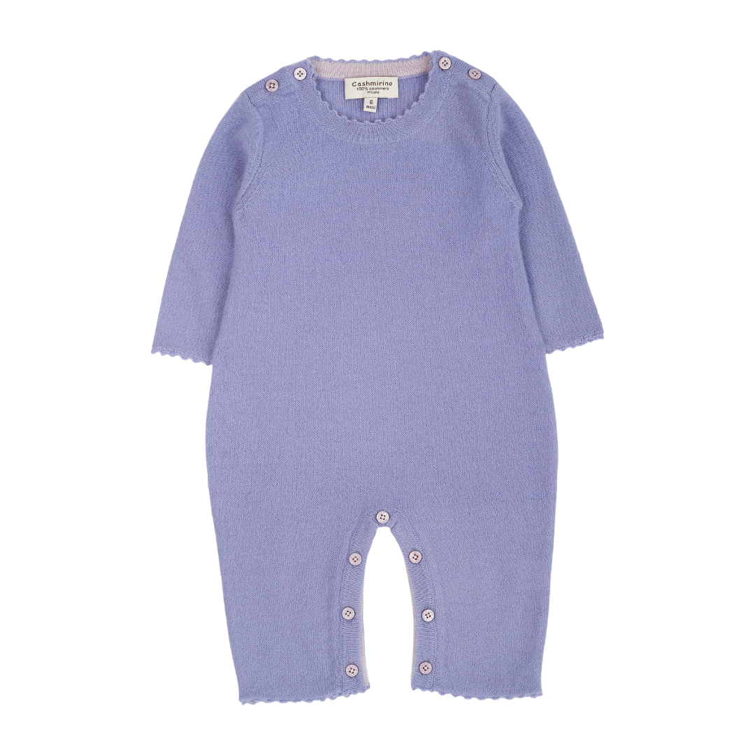 Baby Girl - 100% Cashmere Reverse Knitted Romper