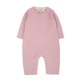 Baby Girl - 100% Cashmere Reverse Knitted Romper