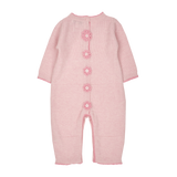 Baby Girl - Clelia 100% Cashmere Onesie – Hand-Embroidered with Contrast Trim
