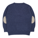 Teen Boy - Vittorio 100% Cashmere V-Neck Jumper With Elbow Patches
