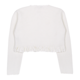 Girl - Zoey Cotton Round Neck Cardigan with Crochet Neck And Cuffs