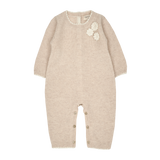 Baby Girl - Clelia 100% Cashmere Onesie – Hand-Embroidered with Contrast Trim