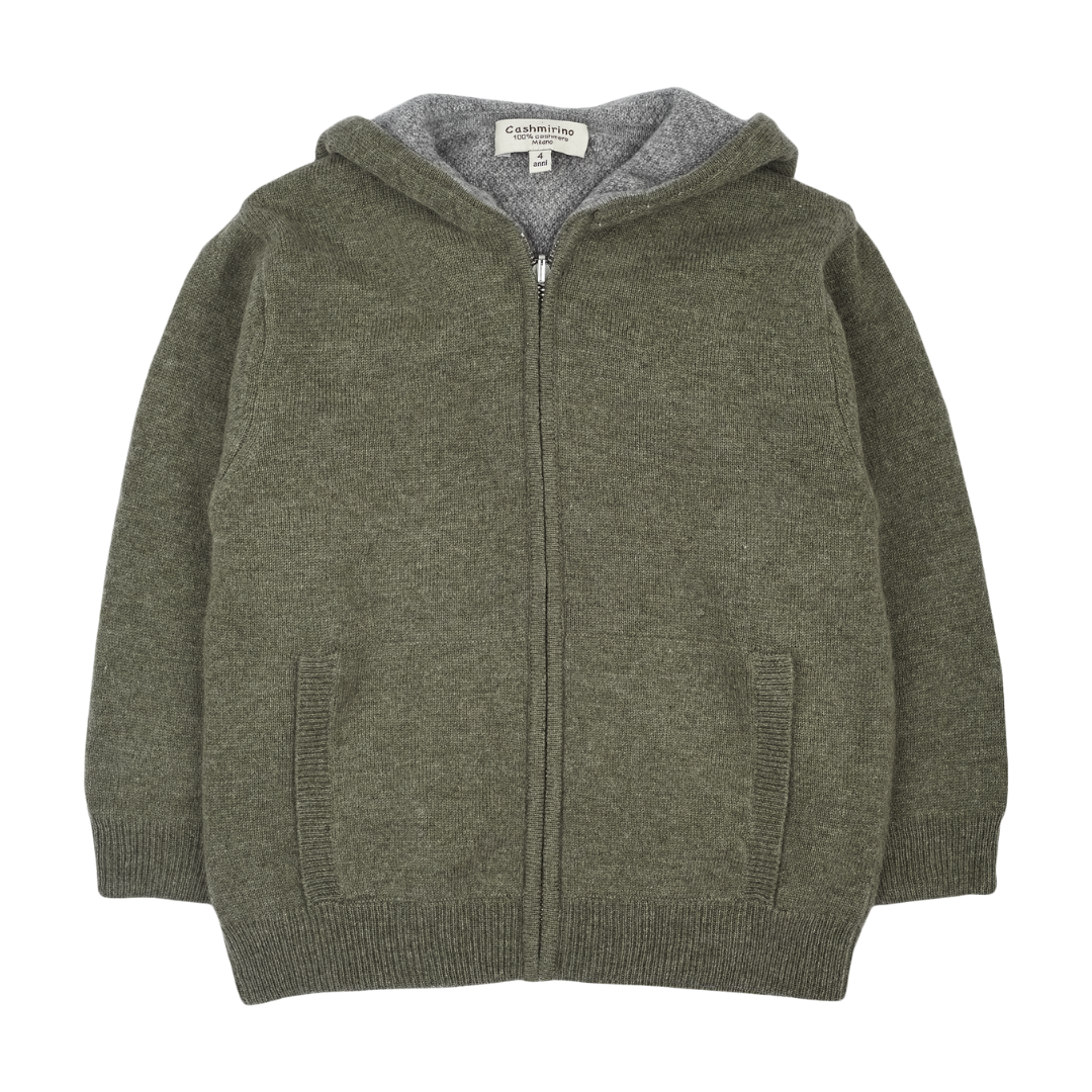 Boy - 100% Cashmere Reversible Knitted Hoodie