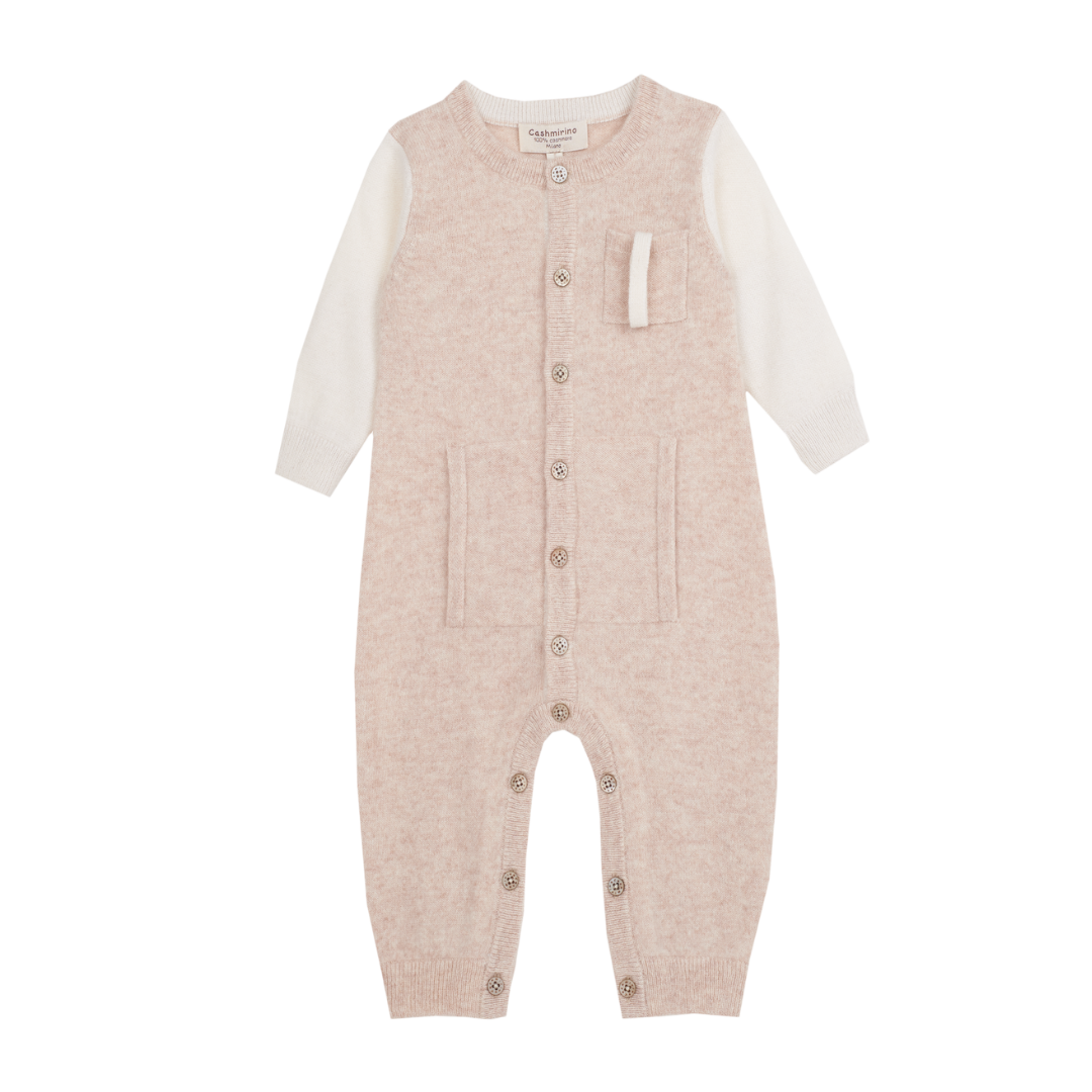 Baby Boy - Alberto 100% Cashmere Romper with Pacifier Holder