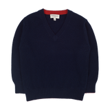 Teen Boy - Vittorio 100% Cashmere V-Neck Jumper With Elbow Patches