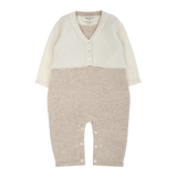 Baby Girl - Beth 100% Cashmere Romper with Crochet Collar and Attached Cardigan