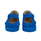 Demi Baby Girl – 100% Suede Crawling Shoes with Frill Detail & Velcro Strap
