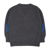 Teen Boy - Vittorio 100% Cashmere V-Neck Jumper With Elbow Patches