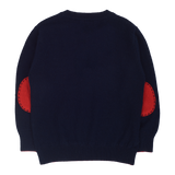 Teen Boy - Vittorio 100% Cashmere V-Neck Jumper With Elbow Patches