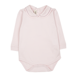 Baby Girl - Ilenia Long-Sleeved Pima Cotton Bodysuit with Contrasting Peter Pan Collar