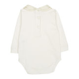 Baby Girl - Ilenia Long-Sleeved Pima Cotton Bodysuit with Contrasting Peter Pan Collar