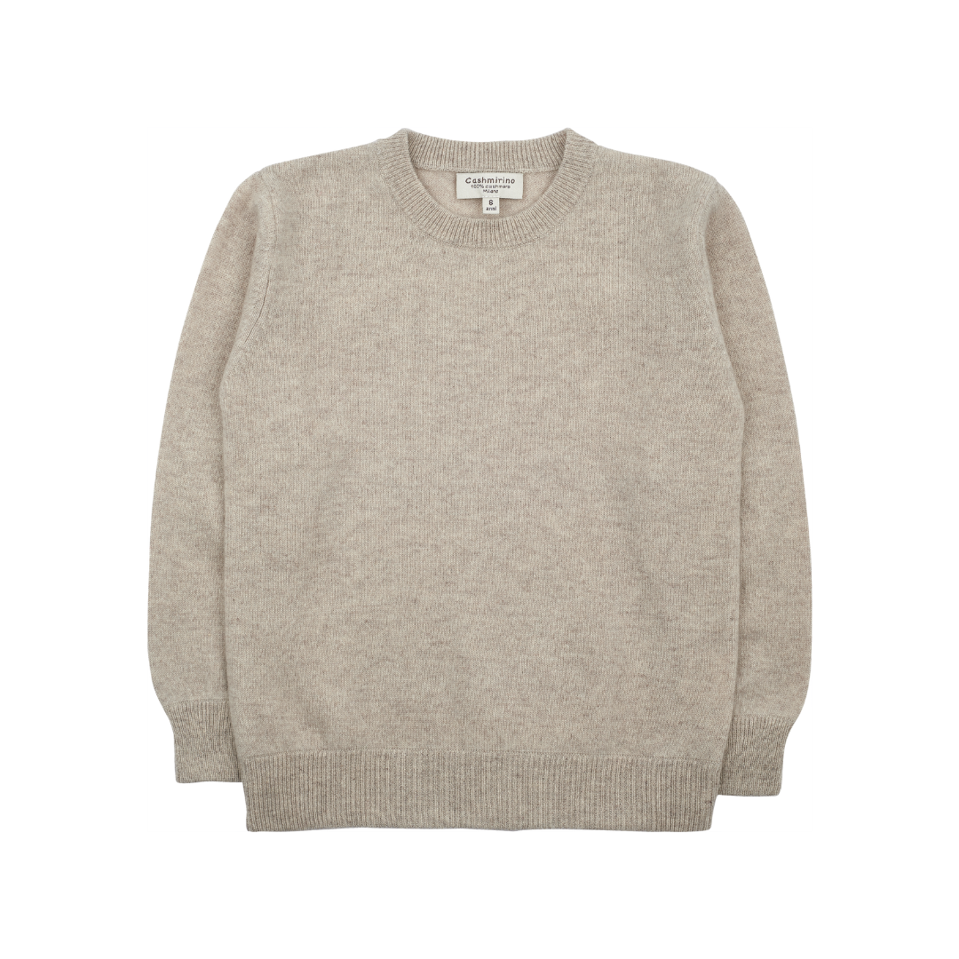 Boy - Cashmere Round Neck Jumper with Elbow Patches
