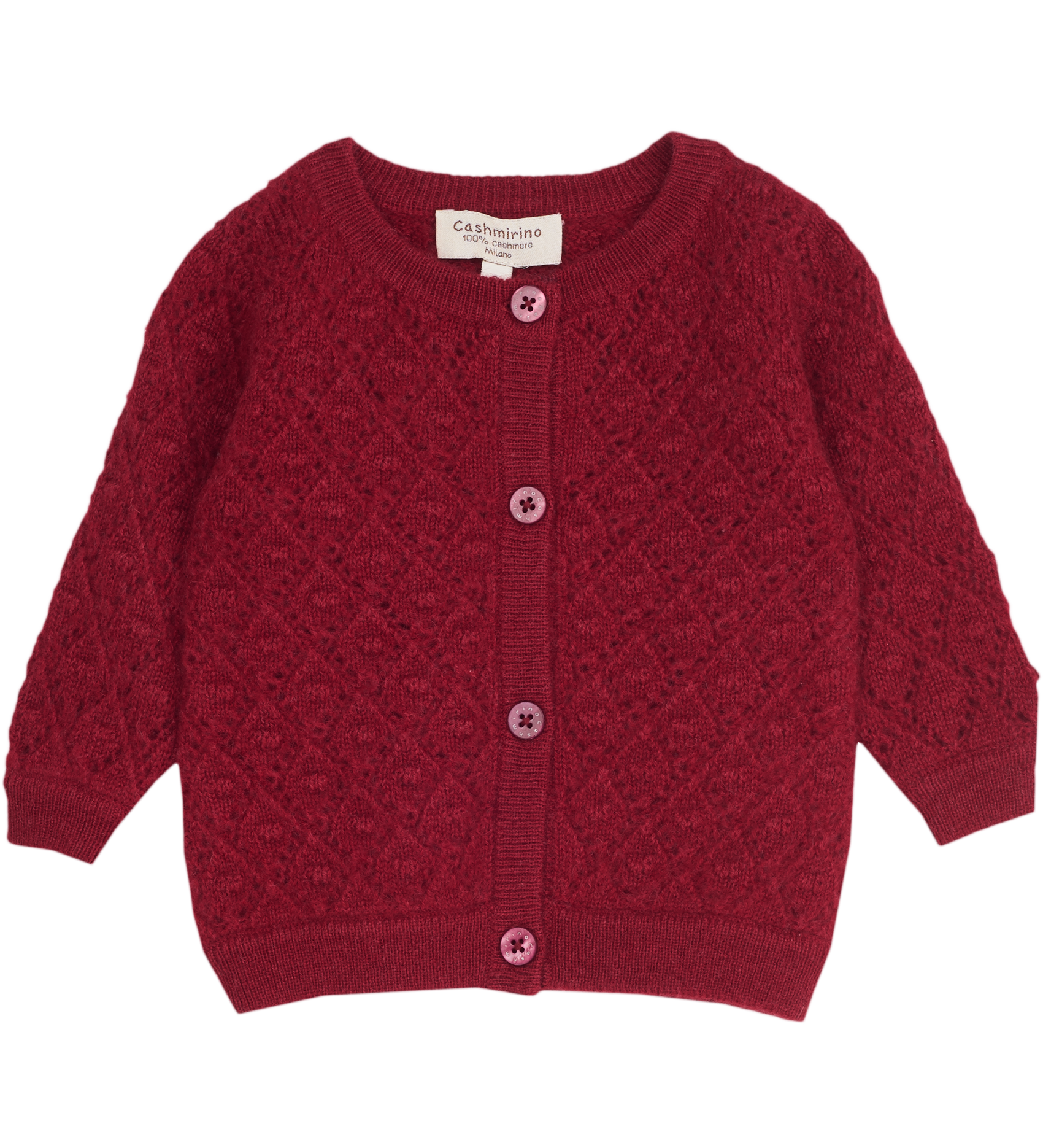 Baby Girl - Esme 100% Cashmere Cardigan with Diamond Pattern