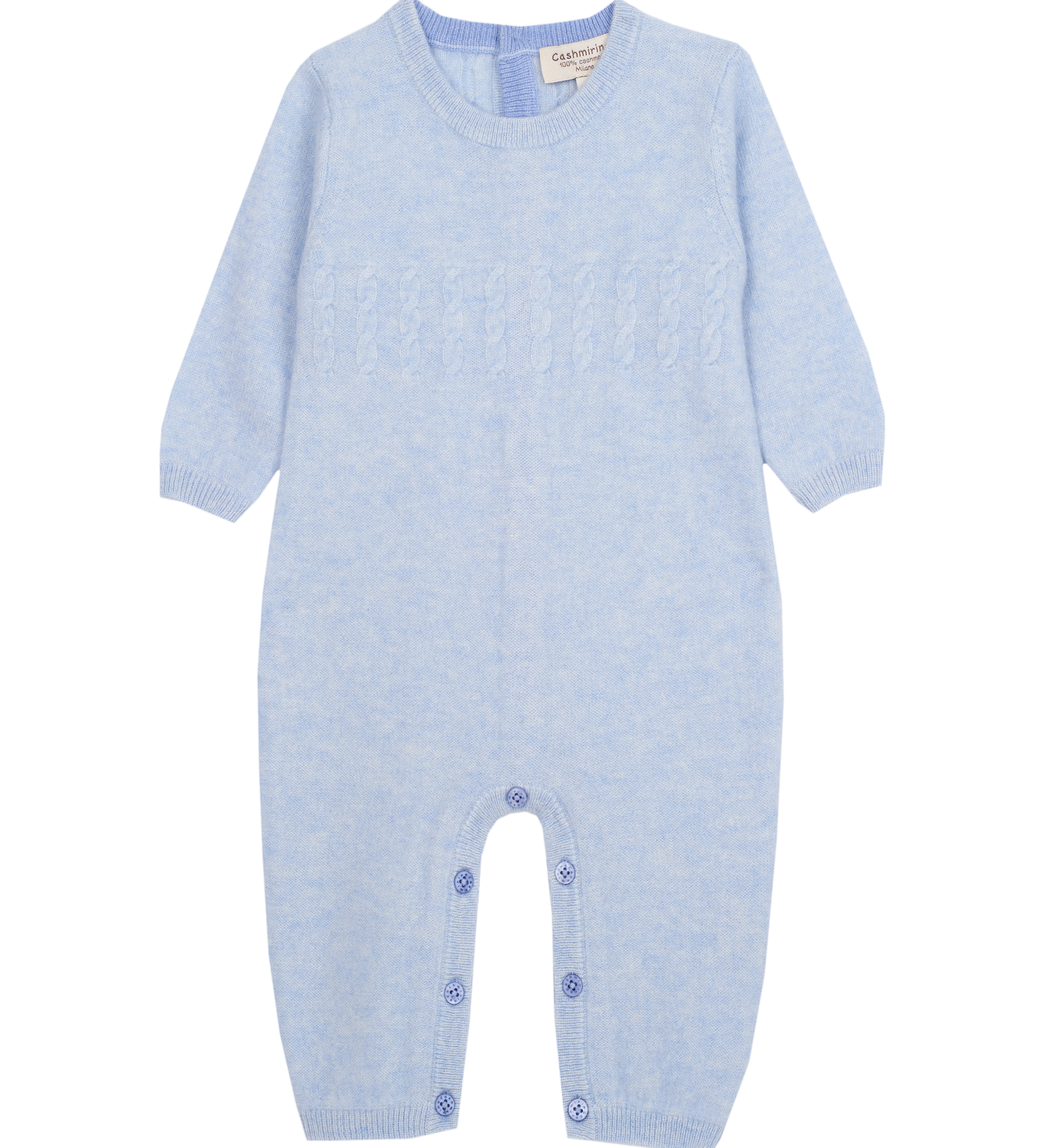 Baby Boy - Drew 100% Cashmere Romper with Cable knit Panel